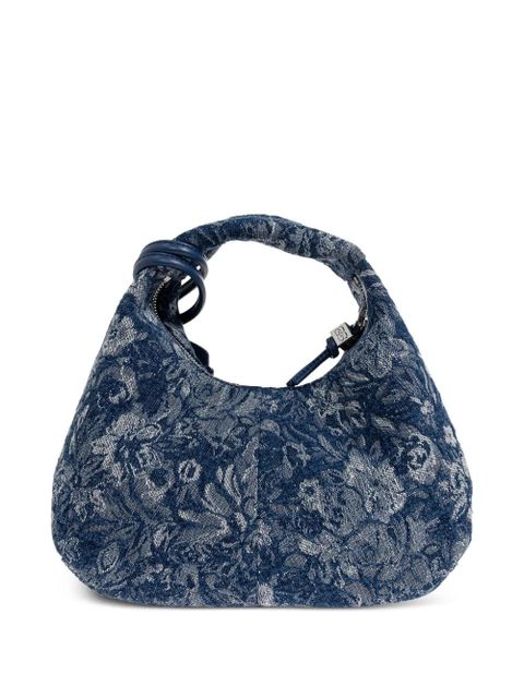 GANNI floral-pattern tote bag - Blue