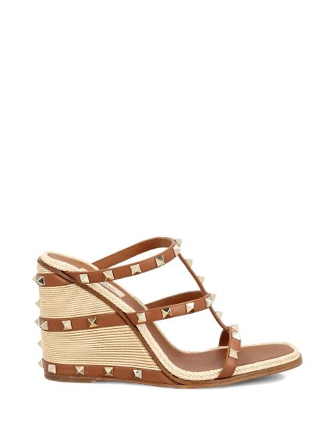 Valentino Garavani Rockstud wedge sandals - Brown - zdjęcie produktu nr 1