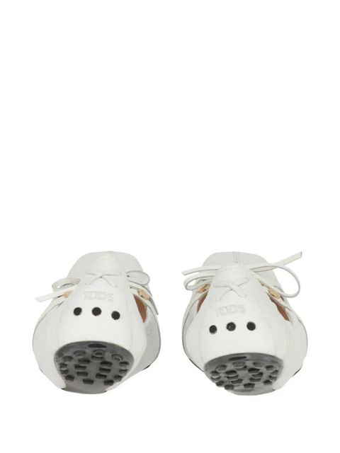 Tod's bow-detail leather ballet flats - White