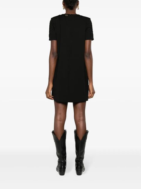 TWINSET bead-embellished short-sleeve minidress - Black
