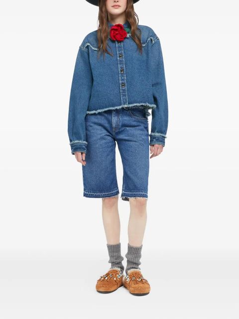 Alanui Pacific Roads frayed-hem denim shirt - Blue - zdjęcie produktu nr 2