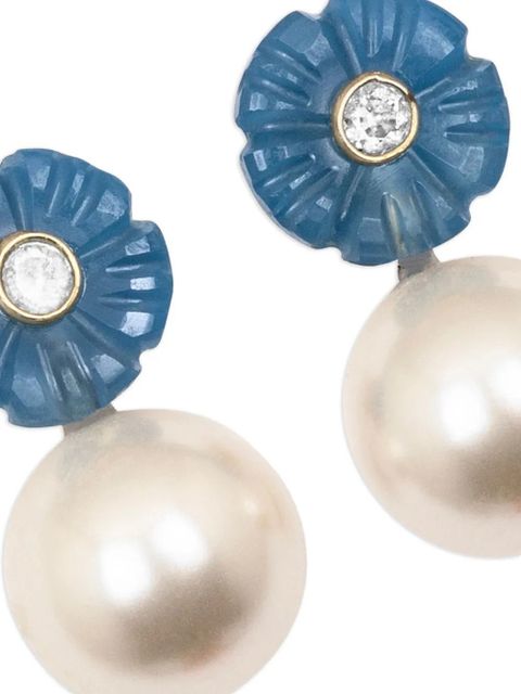 Jennifer Behr Libby flower chalcedony earrings - White - zdjęcie produktu nr 2