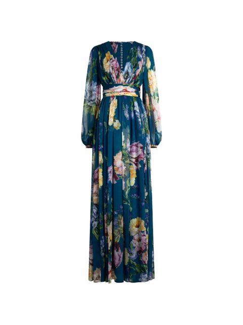 Dolce & Gabbana floral-print maxi dress - Blue - zdjęcie produktu nr 1
