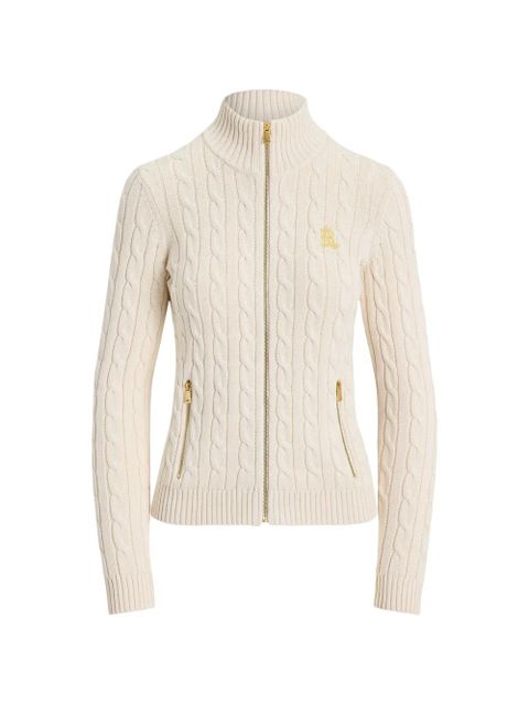 Lauren Ralph Lauren cable-knit zipped jacket - Neutrals - zdjęcie produktu nr 1