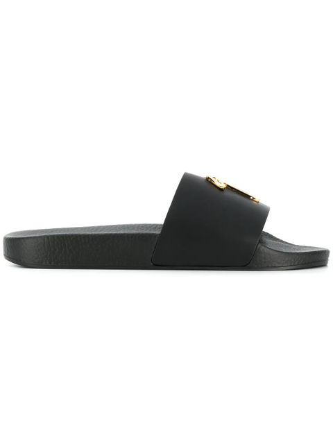 Giuseppe Zanotti logo plaque sliders - Black - zdjęcie produktu nr 1