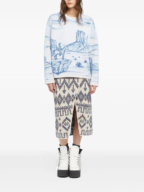 Alanui Silent Rider wool sweater - Blue