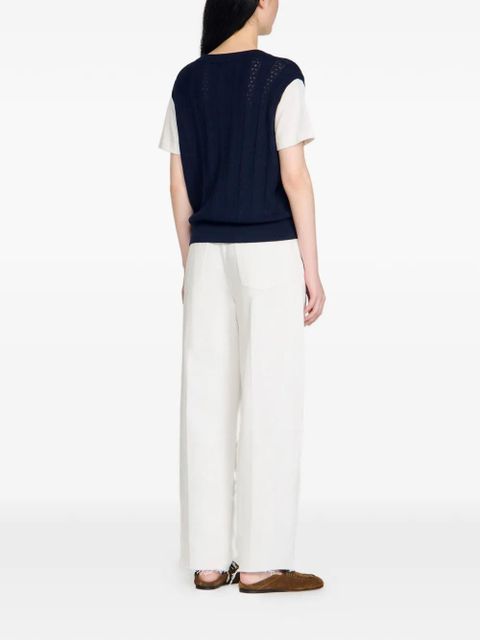 SANDRO layered-effect T-shirt - Blue