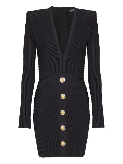 Balmain ribbed bodycon dress - Black - zdjęcie produktu nr 1