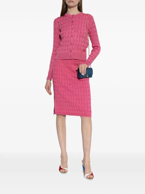 FENDI cable-knit cardigan - Pink - zdjęcie produktu nr 2