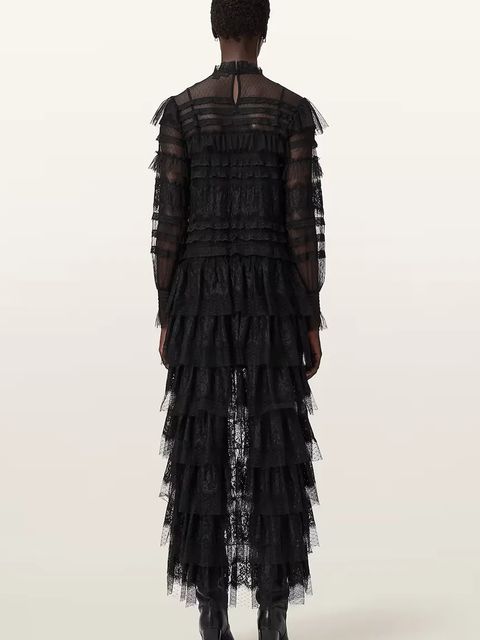 AllSaints sukienka kolor czarny maxi prosta W182DD - zdjęcie produktu nr 2