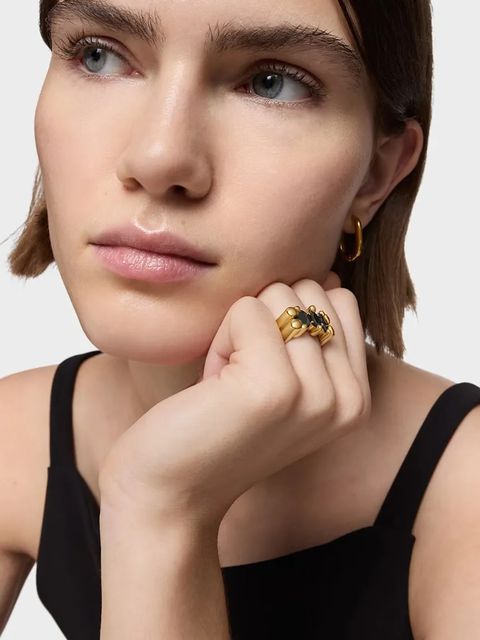 Tous pierścionek ze srebra pokrytego złotem 12 Bold Bear Gem 1004228212