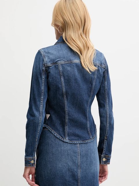 Guess kurtka jeansowa ANNALISE kolor granatowy przejściowa W5YN49 D5QP4