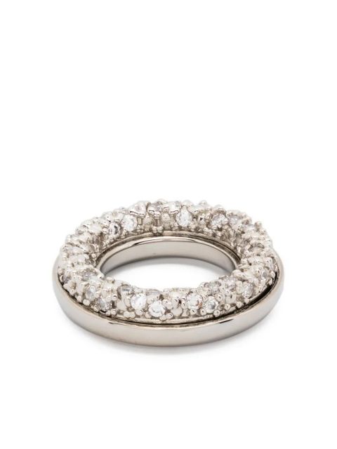 Jil Sander crystal-embellished ring - Grey - zdjęcie produktu nr 1