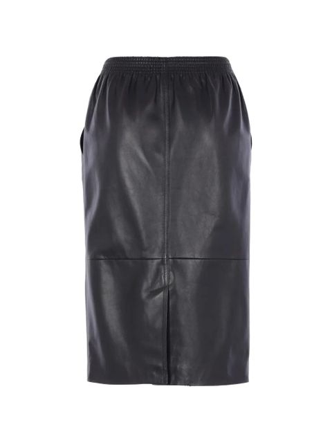 Chloé elasticated leather midi skirt - Black - zdjęcie produktu nr 2