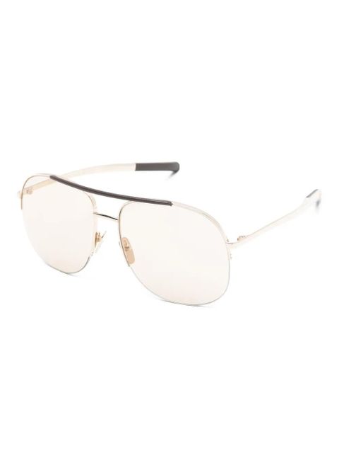 Gucci Eyewear top-bar pilot sunglasses - Gold - zdjęcie produktu nr 2