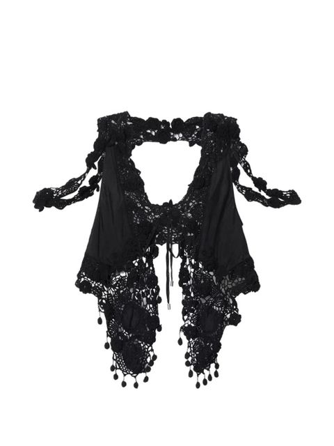 ISABEL MARANT Vana crochet V-neck top - Black - zdjęcie produktu nr 1