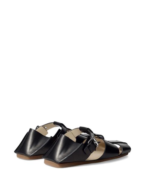 LEMAIRE Fisherman round-toe sandals - Black