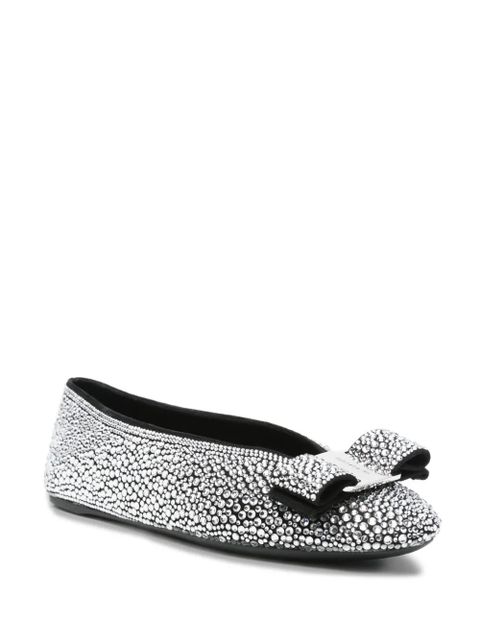 Ferragamo crystal-embellished ballet flat - Black