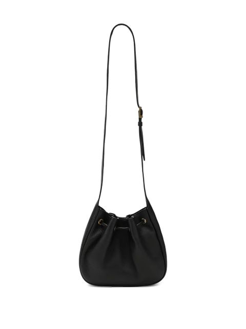 Saint Laurent logo-plaque drawstring crossbody bag - Black