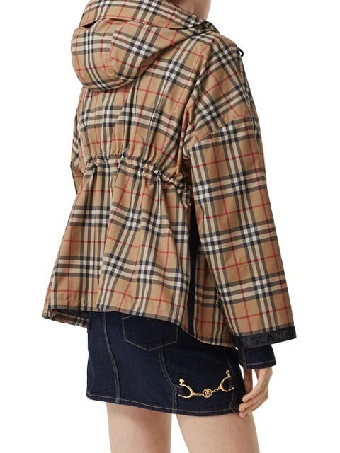 Burberry logo tape Vintage Check hooded jacket - Neutrals