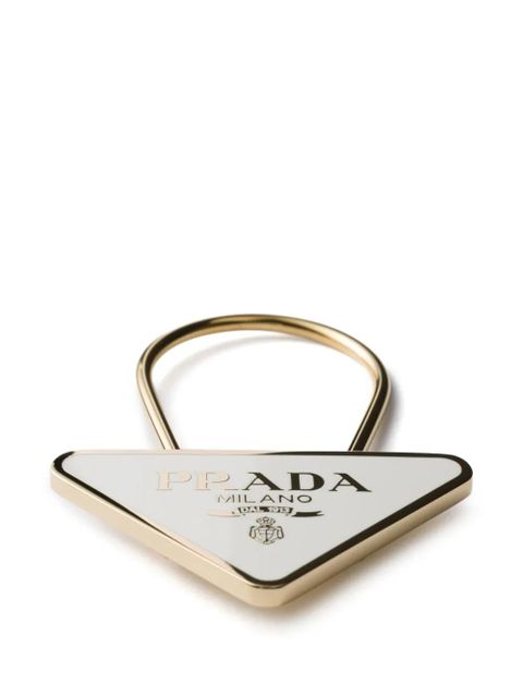 Prada triangle-logo keyring - Gold