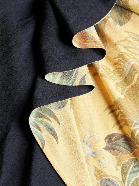 ETRO floral-print ruffle-detail dress - Black