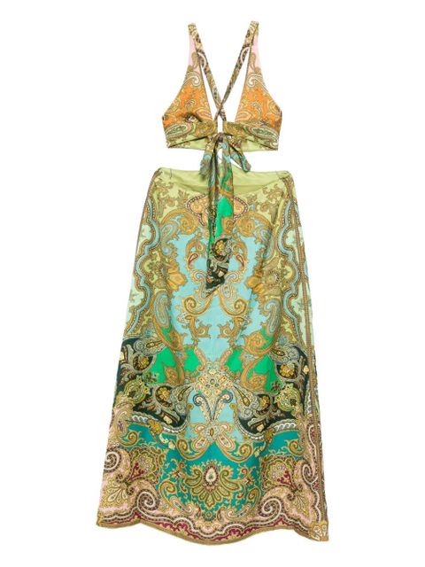 ALEMAIS paisley-print cut-out dress - Green - zdjęcie produktu nr 2