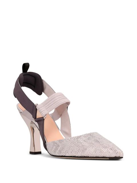FENDI 85mm Colibrì strass heeled sandals - Grey - zdjęcie produktu nr 2