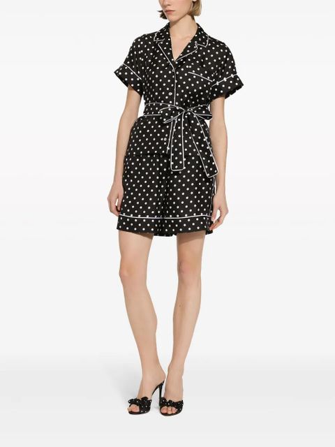 Dolce & Gabbana polka-dot print silk shirt - Black