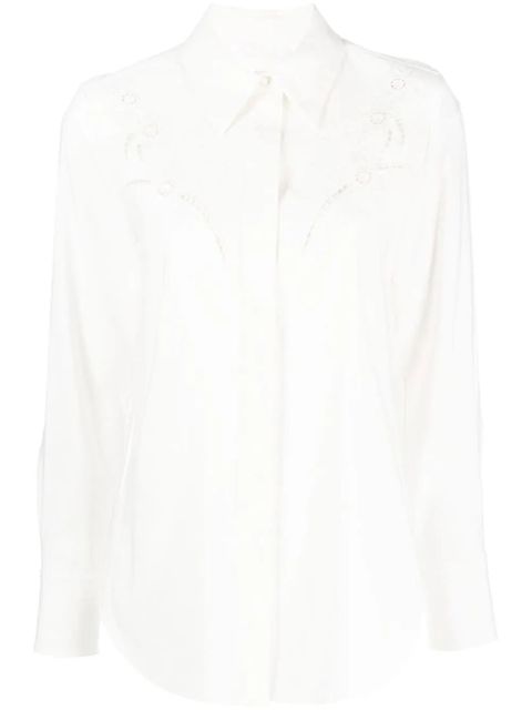 Chloé broderie-anglaise silk shirt - Neutrals - zdjęcie produktu nr 1