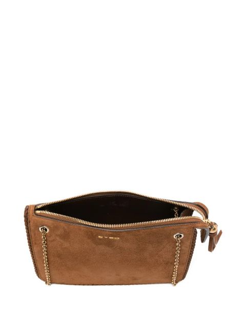 ETRO logo-detail letaher shoulder bag - Brown