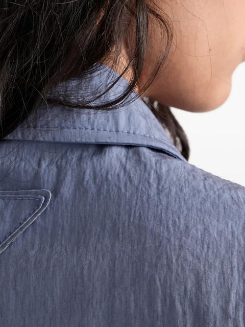 Prada short-sleeved technical pongé dress - Blue