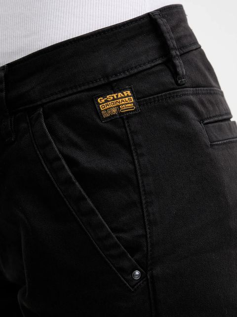 G-Star spodnie damskie kolor czarny proste high waist D25257.C106