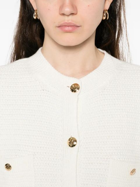 ANINE BING christa short-sleeve cardigan - Neutrals