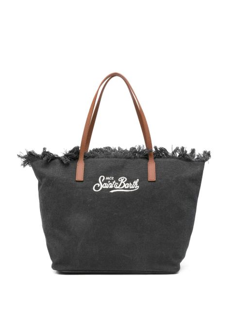 MC2 Saint Barth fringed logo-embroidered tote bag - Black - zdjęcie produktu nr 1