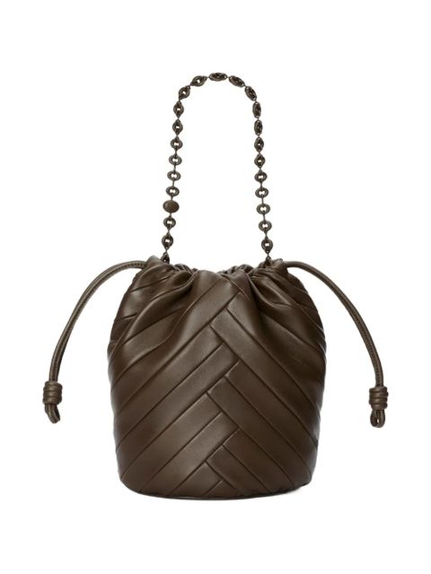 LOEWE medium Flamenco chain bucket bag - Brown - zdjęcie produktu nr 1