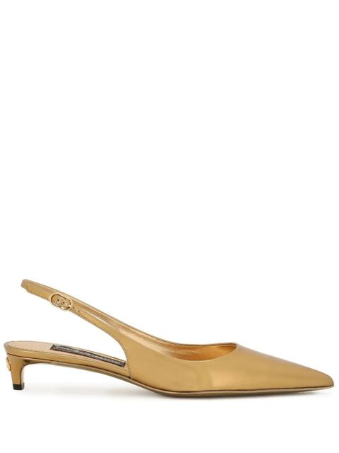 Dolce & Gabbana Lollo 30mm leather pumps - Gold - zdjęcie produktu nr 1