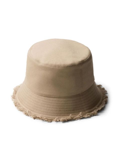 Prada logo-embroidered bucket hat - Neutrals - zdjęcie produktu nr 2