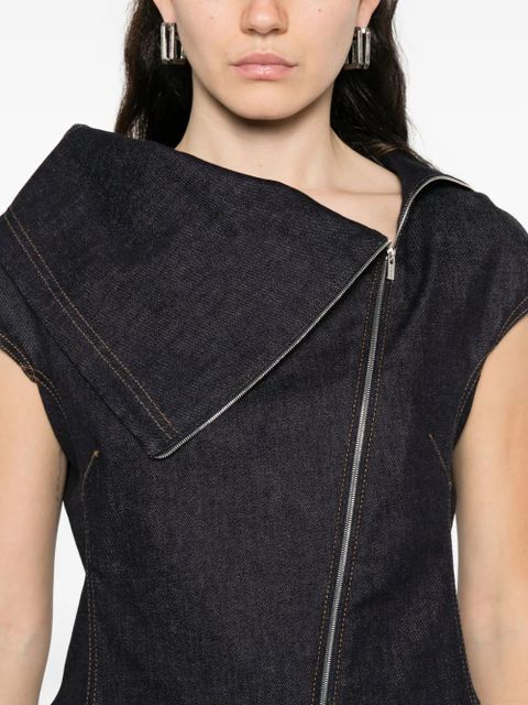 Jacquemus zip-front asymmetrical top - Blue