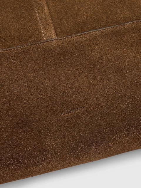 AllSaints torebka zamszowa ASHA kolor brązowy W368XD