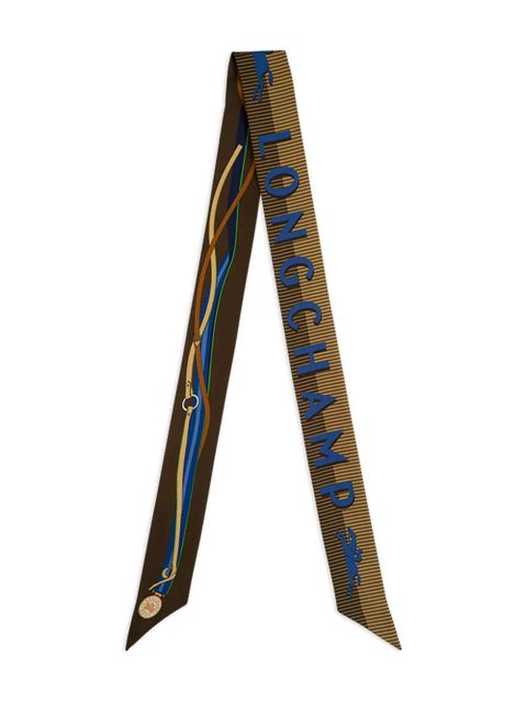Longchamp logo print scarf - Brown - zdjęcie produktu nr 1