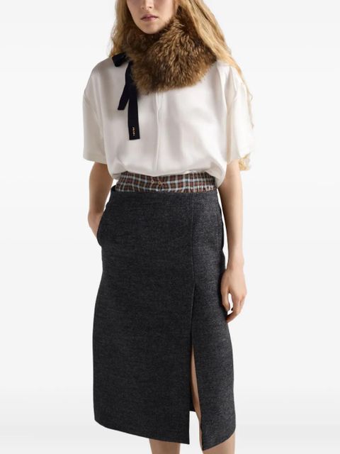 Prada Triangle-logo short-sleeved top - White