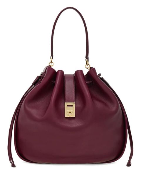 Ferragamo drawstring Gancini-detail bucket bag - Red - zdjęcie produktu nr 1