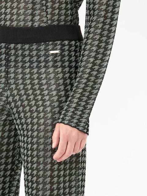 JW Anderson check-pattern logo-plaque trousers - Black