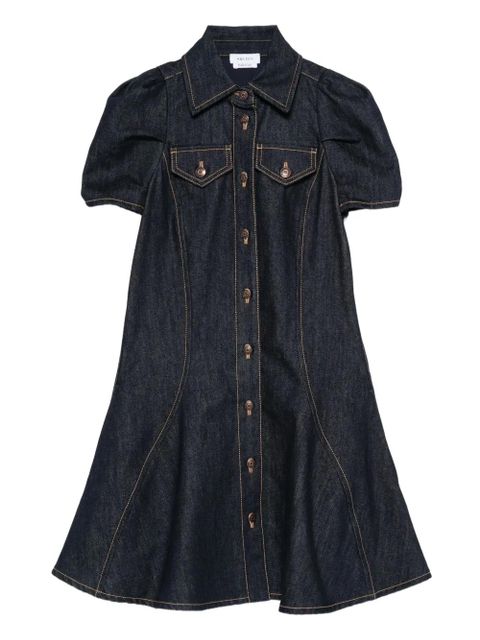 Alexander McQueen puff-sleeve button-front denim dress - Blue - zdjęcie produktu nr 1