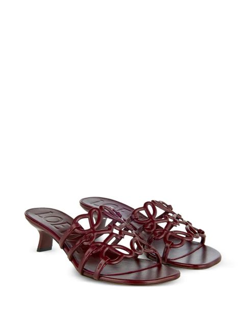 LOEWE Anagram cutout heeled sandals - Red