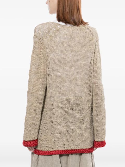 Comme Des Garçons open knit round neck jumper - Neutrals