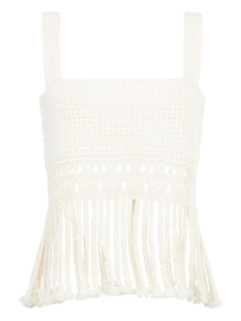 Gabriela Hearst Lilea crocheted fringed top - White - zdjęcie produktu nr 1