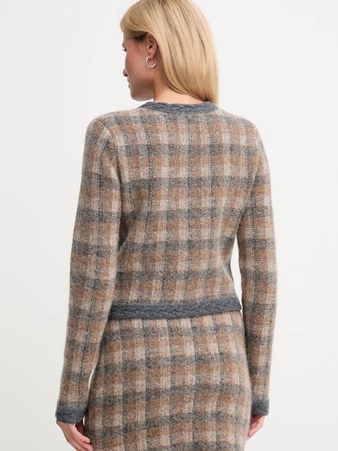 Joop! kardigan z dodatkiem wełny damski kolor brązowy 30048468