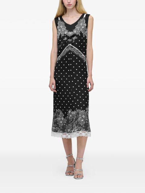 Marc Jacobs polka dot lace-detail midi dress - Black - zdjęcie produktu nr 2